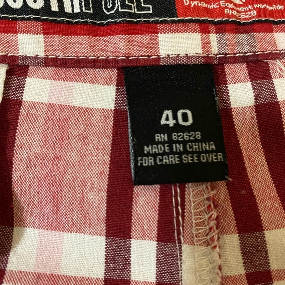 Southpole Y2K  Retro Red Plaid Bermuda Cargo Streetwear HipHop Shorts Size 40 - Picture 3 of 14
